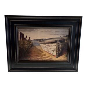Karl Soderlund Oil Painting Southpoint White Signed Coastal Boat Framed Wall Art